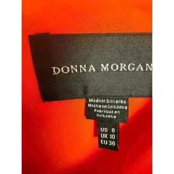 Donna Morgan Colorblock Tiered Trapeze Midi Dress Pink Orange Size 6 Maxi - Picture 4 of 12